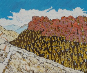 485. Red Reef Trail 8/12, Landscape Paintings by Artist Robert Wassell