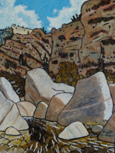 492. Sespe Trail 9/12, Landscape Paintings by Artist Robert Wassell